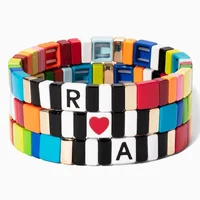 

2020 Accept Custom Alphabet Enamel Women Colorful Tile Handmade Bracelet Wholesale