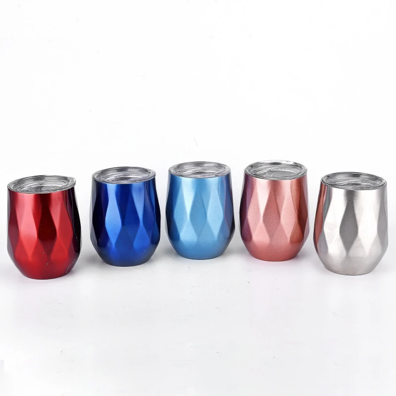 

diamond double wall stainless steel tumbler wine coffee cup mugs tumbler girlwill wholesale, Multi colors