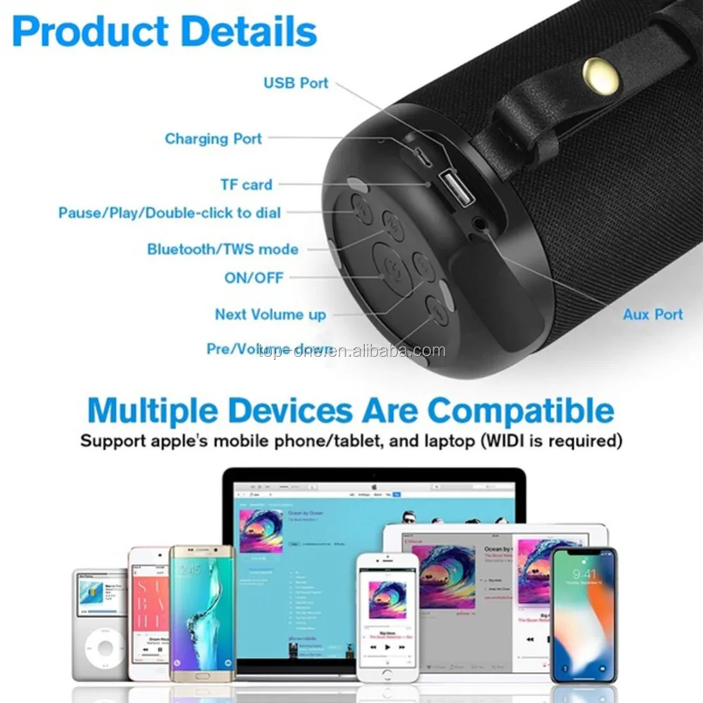 Wireless Loudspeaker Sound Stereo Outdoor Boombox Dual Driver HD Sound USB Mini Portable Outdoor Waterproof Bluetooth Speaker - ANKUX.COM