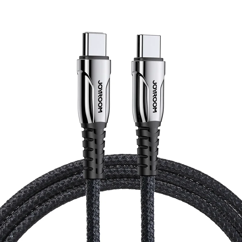 

Joyroom New USB Nylon Braided Type C to Type C 3A 60W PD Fast Charging Zinc Alloy Data Transmission Charging Cable for Macbook