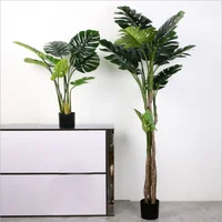 

Wholesale Plastic Big Leaf Green Curvature Artificial Plant Tree