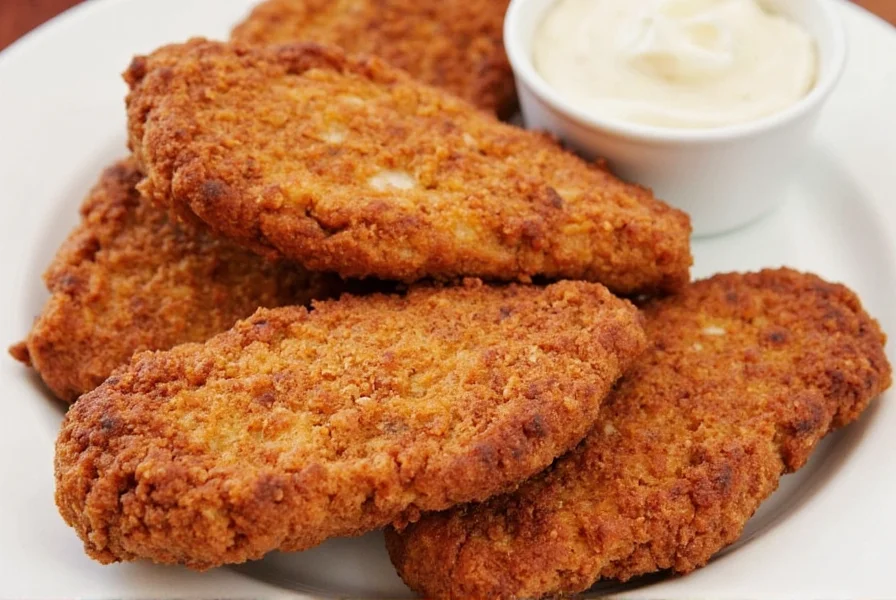Family enjoying country fried pork steak at dinner