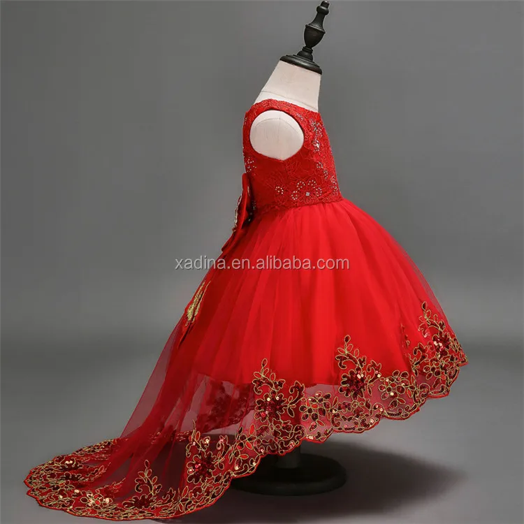 Vestidos De Fiesta Para Niña Pequeña,Vestido Rojo Elegante Para Ocasión  Especial,Novedades En Vestidos De Cumpleaños Con Bordado Floral Para Niña -  Buy Vestidos De Fiesta Para Niños,Vestido Elegante Para Niñas,Vestido De  Cumpleaños