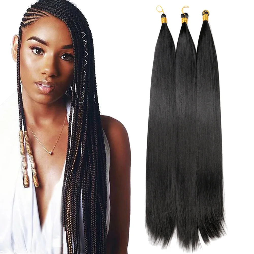 

22inch synthetic silky bone straight hair bulk crochet braiding hair braid silky straight pre stretched braiding hair bulk, All colors