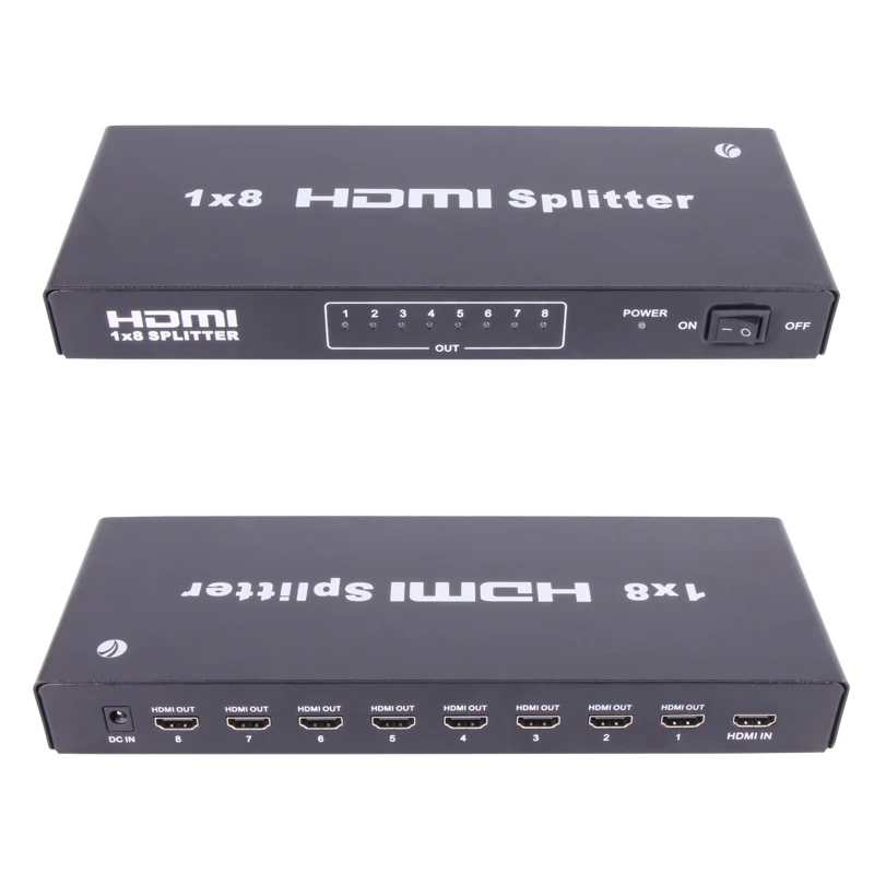 

Factory Price HDMI 4K 1x8 HDMI Splitter 1 in 8 out 1080P HD Splitter HDMI Switcher for Audio Video