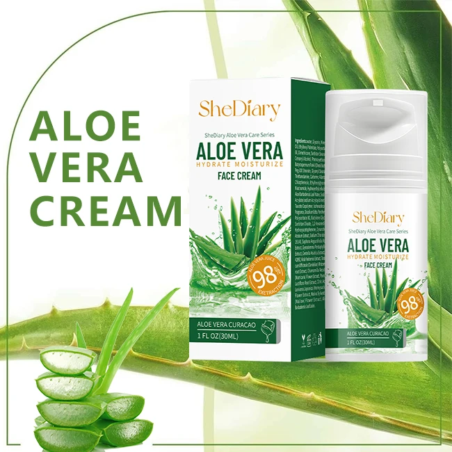 

SheDiary Skin Care Lightening Smoothing Gel Aloe Vera Face Cream Natural Organic 99% Pure Aloe Vera Gel For Face Care