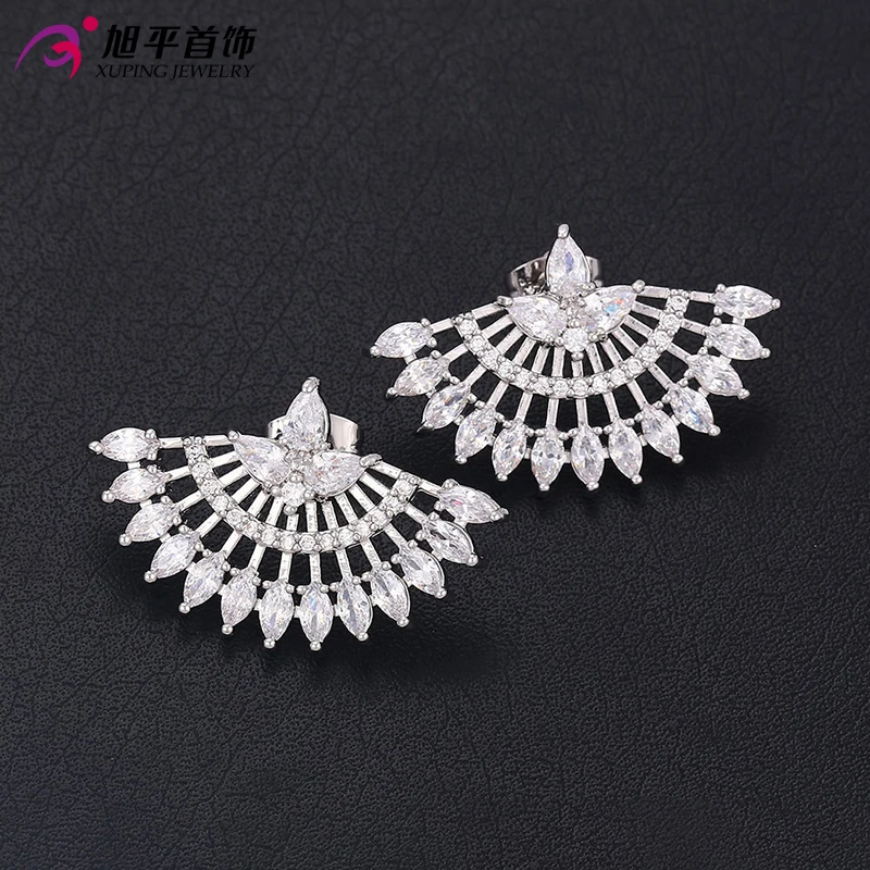 

90675 xuping jewelry fashion elegant luxury crystal Fan shape earring women