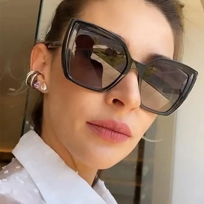 

Newest Gafas De Sol designer vintage square cat eye women's sunglasses big oversized trendy women shades ladies Sunglasses