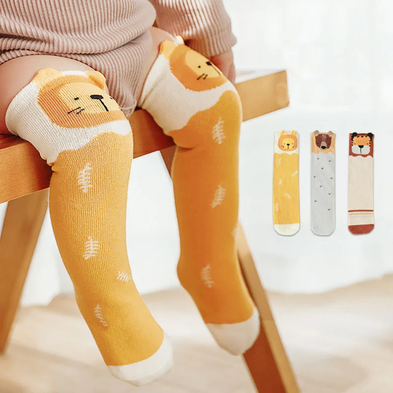 

new arrival cute animal comfortable children knee high socks newborn stockings heelless straight baby socks