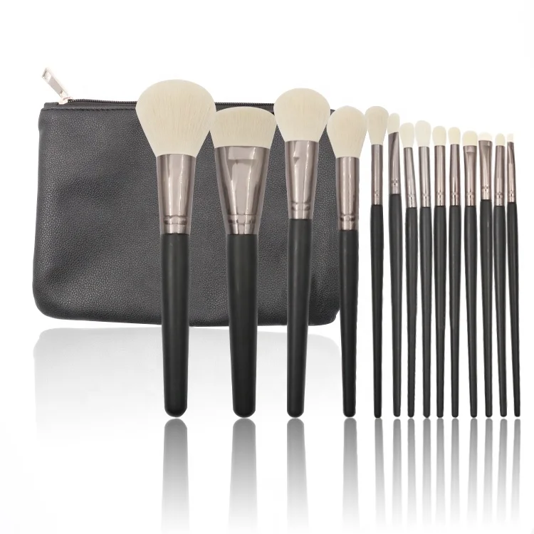 

New Hot Selling Make up Brush 14 pcs Make-up Brushes Cover Kabuki Makeup Brush Set, Black