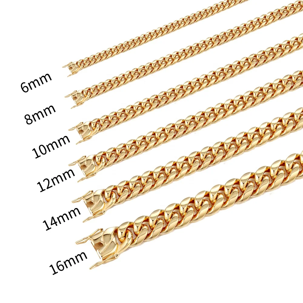 

High quality Hip hop gold plated jewelry Cuban Link Chain, Gold;silver