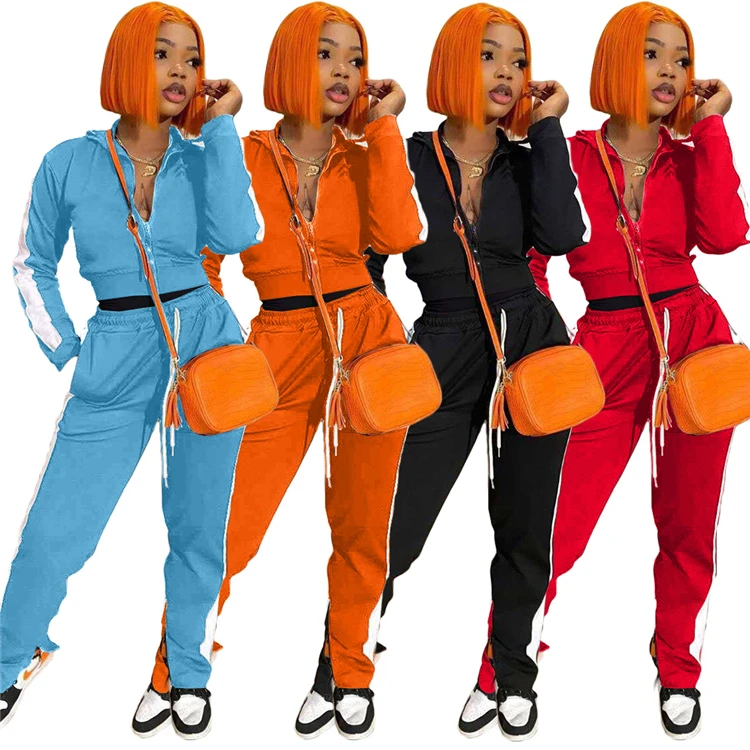 

W8804 2020 womens fall clothing 2 piece set tracksuits jogging suits wholesale