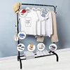 Black Metal Jacket Coat Racks Stand With 7 Hooks Clothes Rack