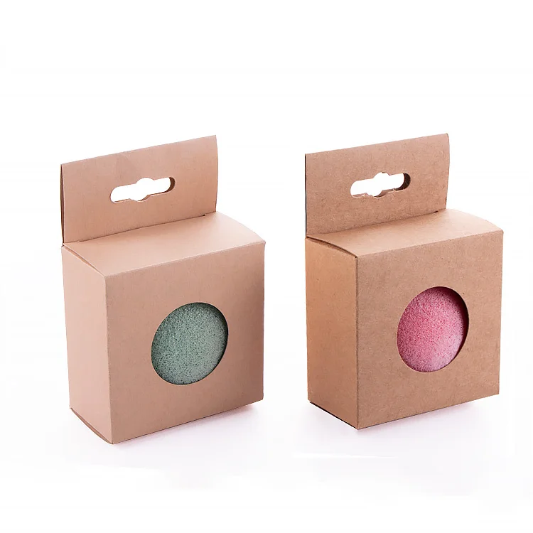 

Private Label Biodegradable Half Ball Shaped 100% Natrual Eco Friendly Konjac Sponge with Kraft Box, Natural (white) / charcoal / green tea / aloe / lavender / red clay