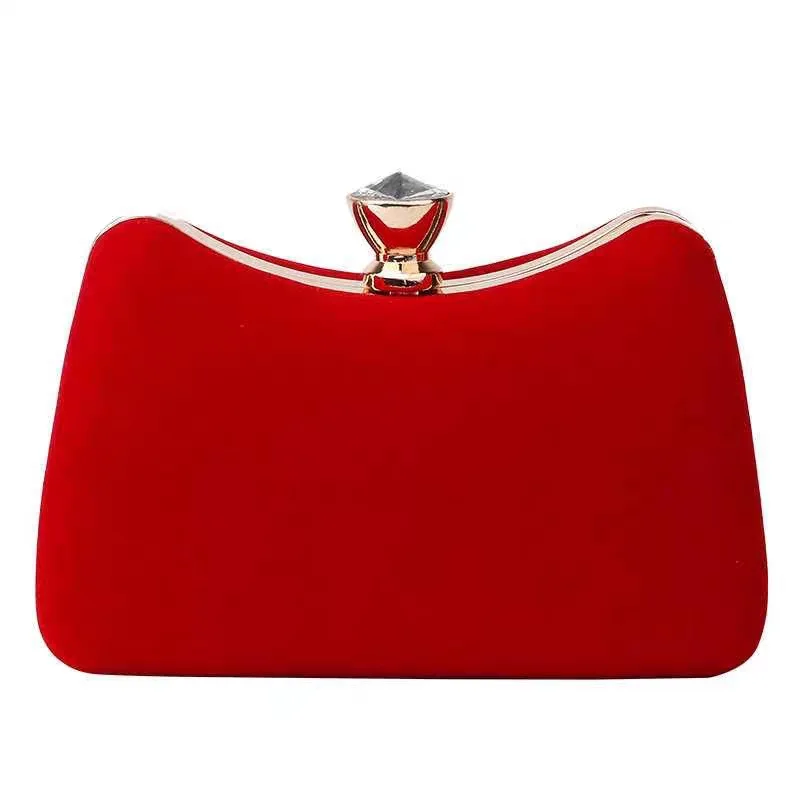 

XP1012 New style female velvet evening clutch handbag