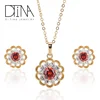 DTINA ES-0318 Luxury multi-color optional lace earrings necklace jewelry set