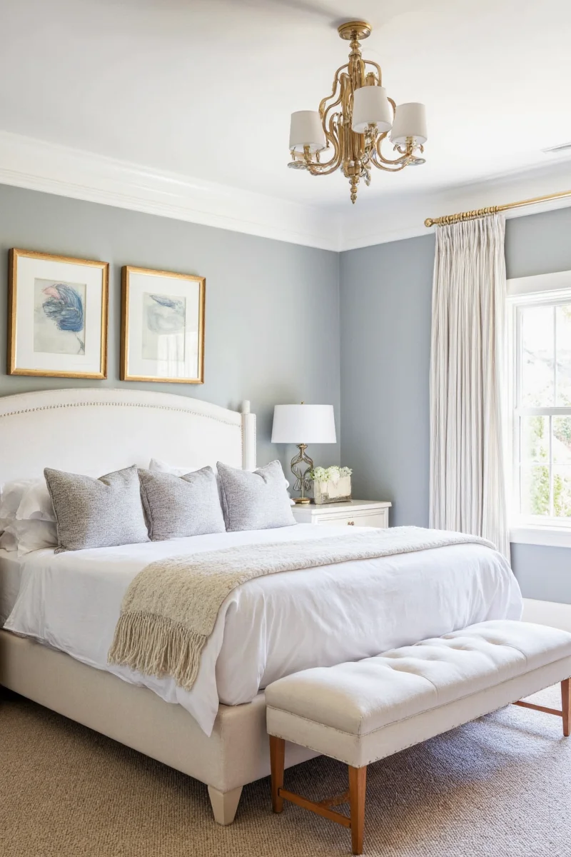 Before and after images of a master suite makeover using family-friendly decor ideas