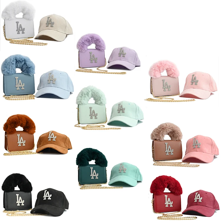

new arrivals furry hats and matching purses 2021 matching hat and purse, Customizable