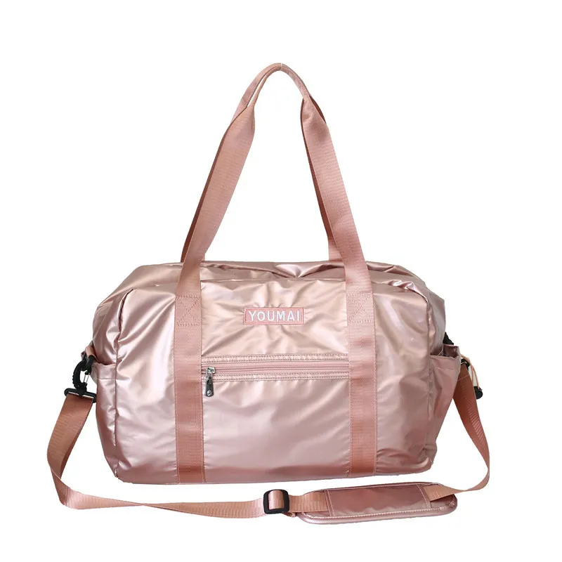

Wholesale portable Traveling Weekender Workout Shoulder Bags Women nylon Travel Duffle Bag folding Sport Tote Gym Bag, As shown in the picture or customized