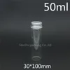 50ml clear glass tube With aluminum cap 30*100mm glass jars