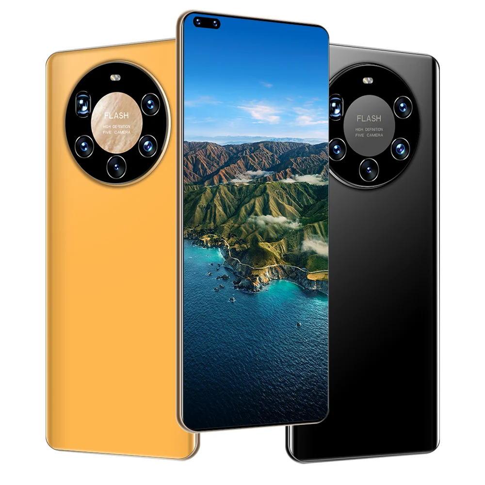 

USA UK unlock Mate40Pro+ Hot sale 7.3inch 6000 mAh battey cell phones dual card 4g smartphones, Black yellow white