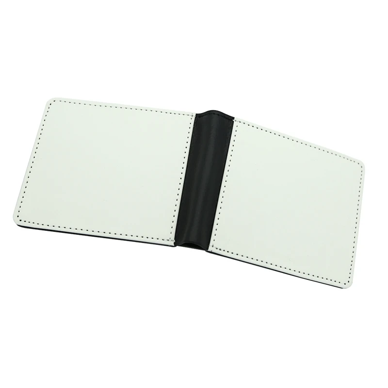 

High Quality Sublimation Printable Blank PU Leather Men's Wallet, White/brown