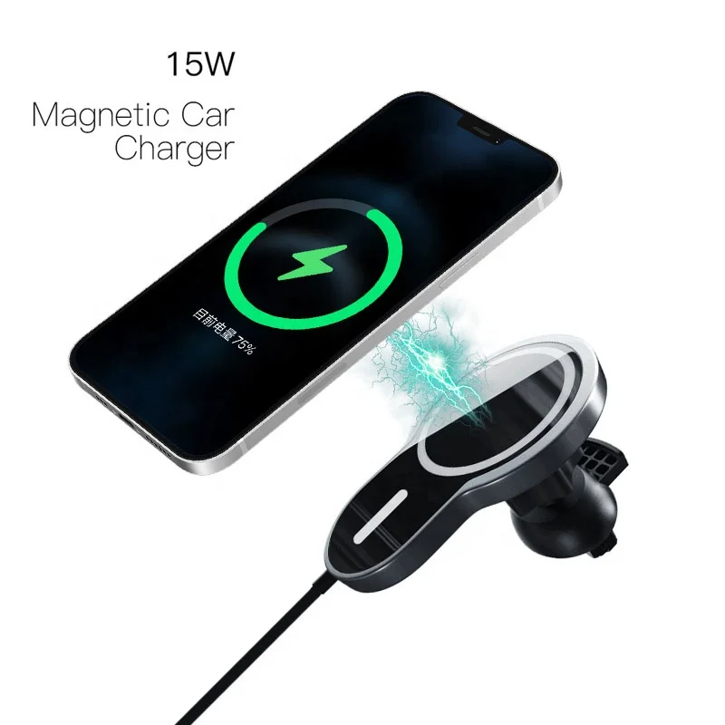 

Qi Certified X6 Magnetic Wireless Charging Mag safe Car Mount Wireless Car Charger Mount