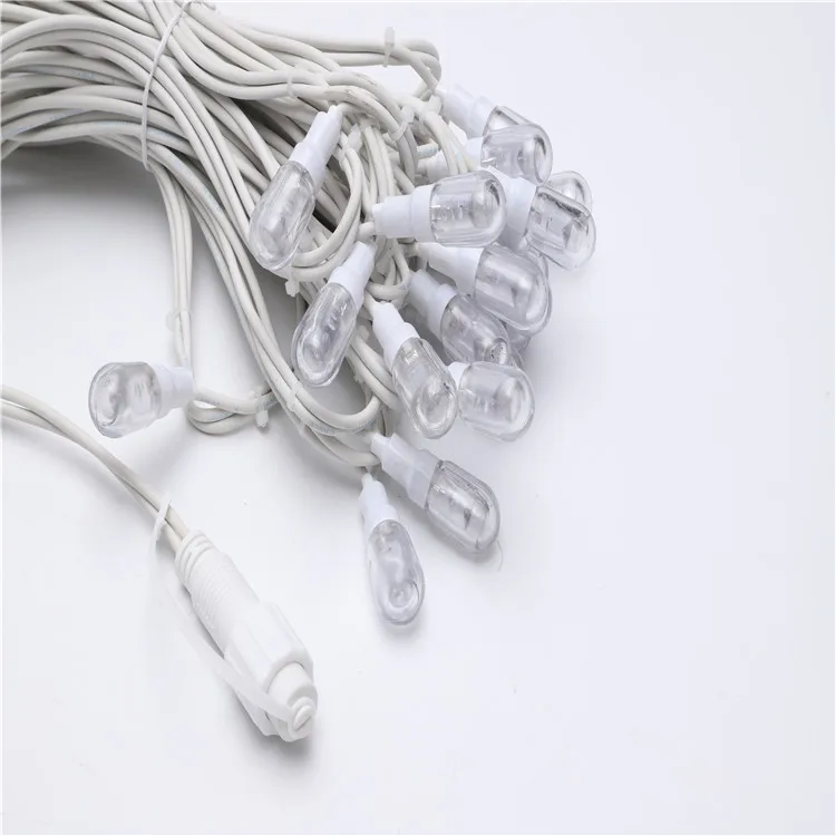 Ip44 outdoor waterproof connectable rubber cable E14 led string light with lamp for christmas and holiday decoration