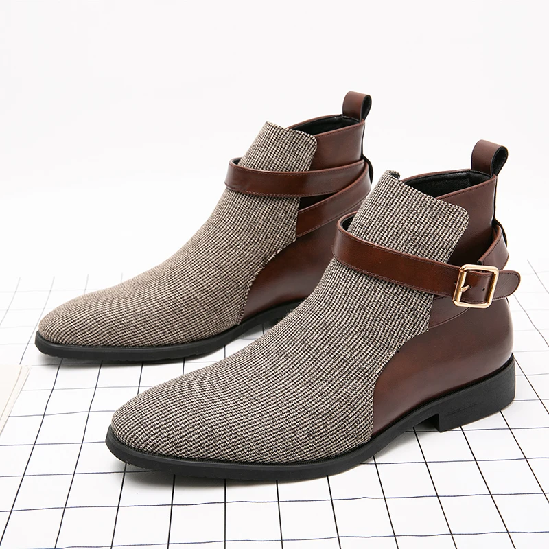 

High Fashion Height Increasing Elevator Men`s Chelsea Boots