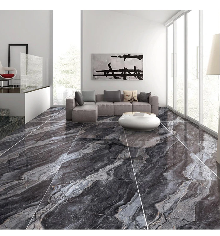 black marble floor living room