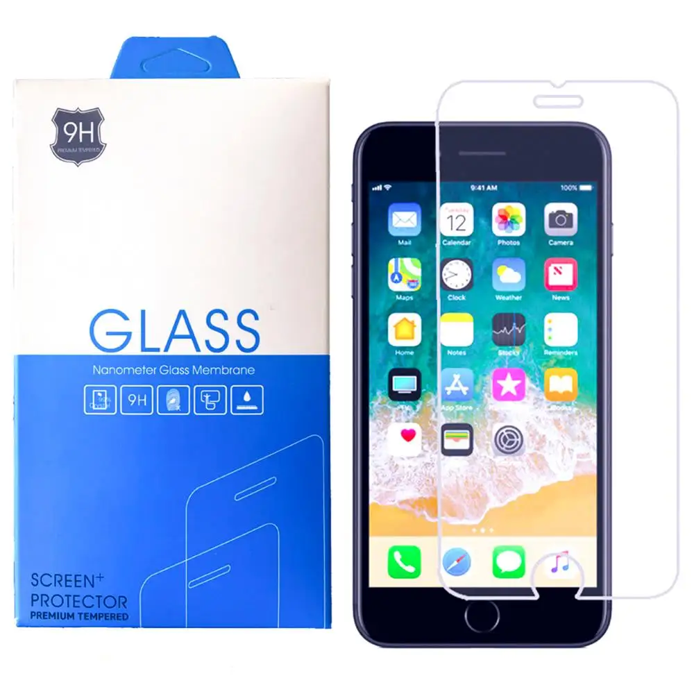 With Dust Proof Net Ultra thin Retail Wholesale Glass  For Iphone 6S 6 7 8 Screen Protector