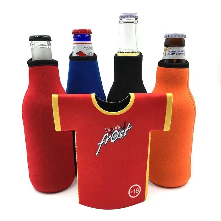 

Custom Logo Insulated Neoprene Beer Bottle Coolers Sleeves Holder With Zipper, Customized color