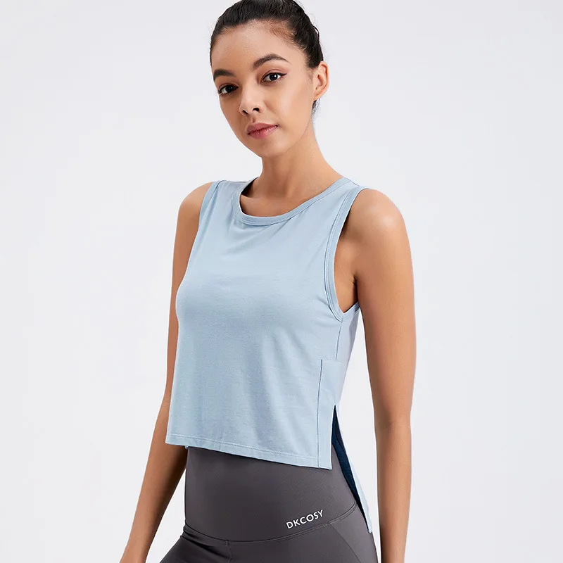 

2021 new High quality Fitness Wholesale Yoga Sports Wear knitted women's sport tank topS, As picture