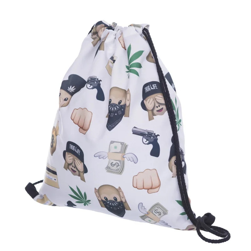 

Wholesale Printed Canvas Drawstring Backpack Promotional Cheap Cartoon Drawstring Bag