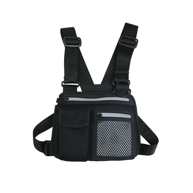 

unisex custom tactical chest bag bolsos de pecho mens vest chest rig bag 2021 New design reflective chest bag, Customized color