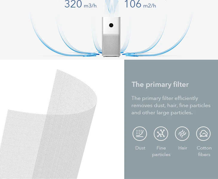 Xiaomi Mi Air Purifier 3C Cleaner Smart OLED CADR 320m3/h Smartphone APP Control Removes 99.97% Articles Air Purifier Mi