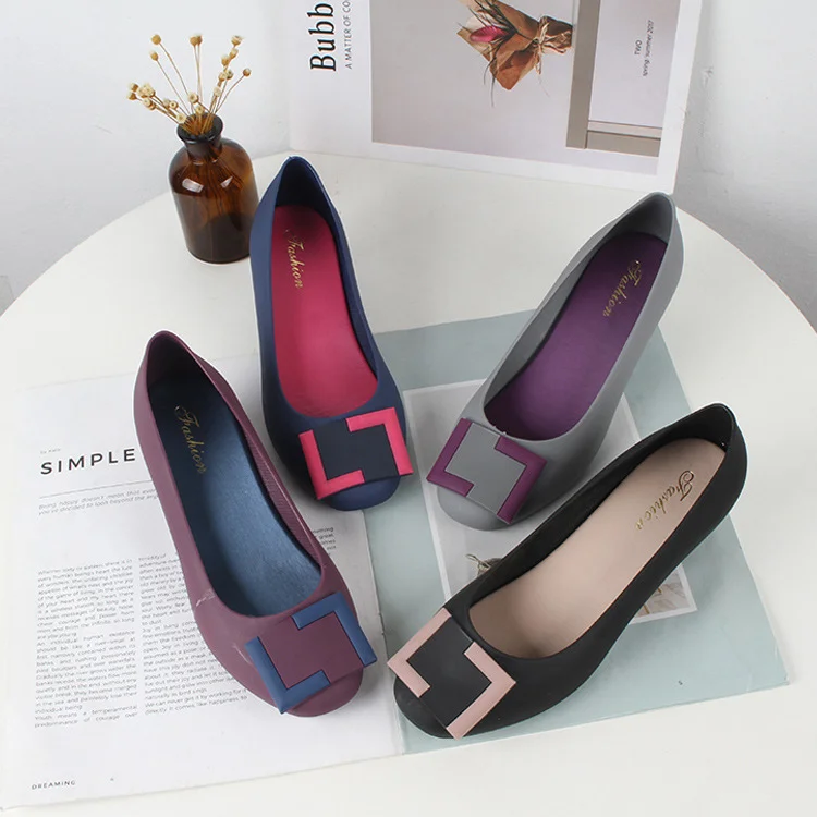 

ladies PVC wedge women's shoes No.912, Black,blue,purple,grey
