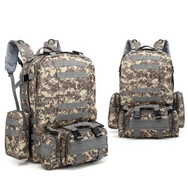 

Wholesale 55L ACU UCP Camo multiple 600D nylon assault nylon waterproof tactical backpack, Customized
