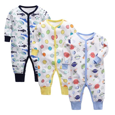 

Newborn Infant Button Onesie Pajamas Baby Boys Jumpsuit Cotton Baby Rompers Clothes for Baby Girls, Picture shows