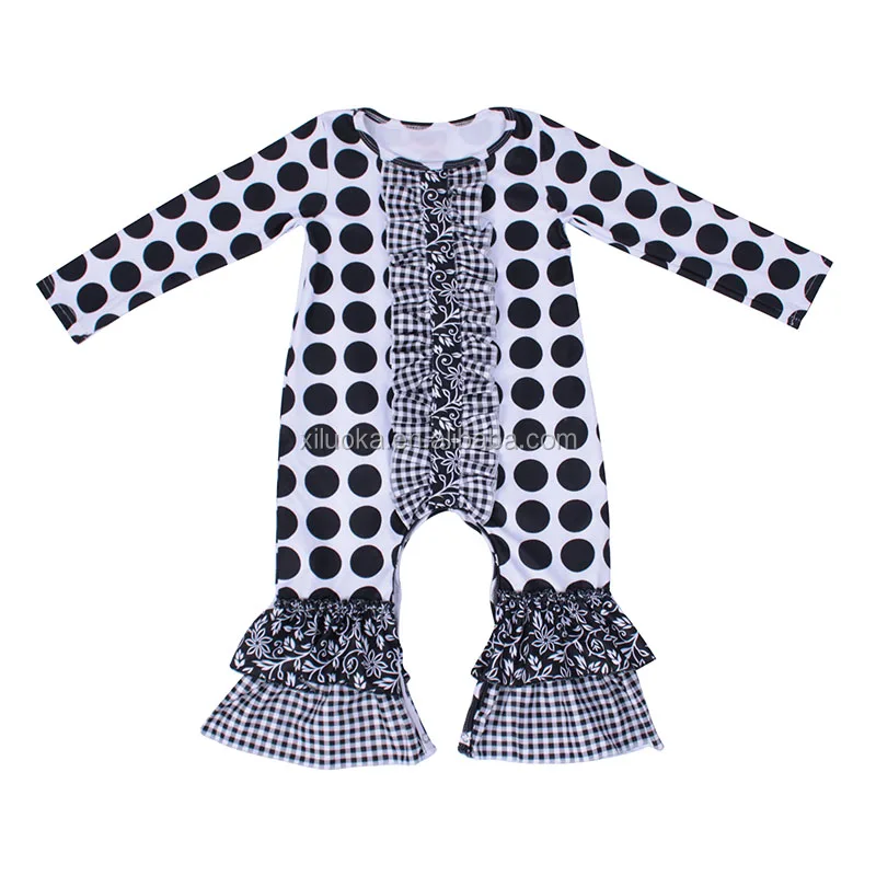 

Winter Black Dots Infant Girl Clothing Baby Romper Soft Infant Clothes, Picture