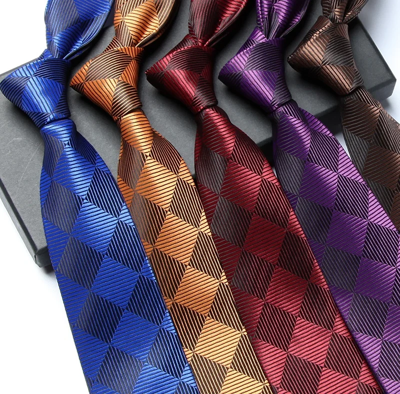 Luxury Classic Checked Design Handmade Mens Eco Tie Jacquard Woven ...