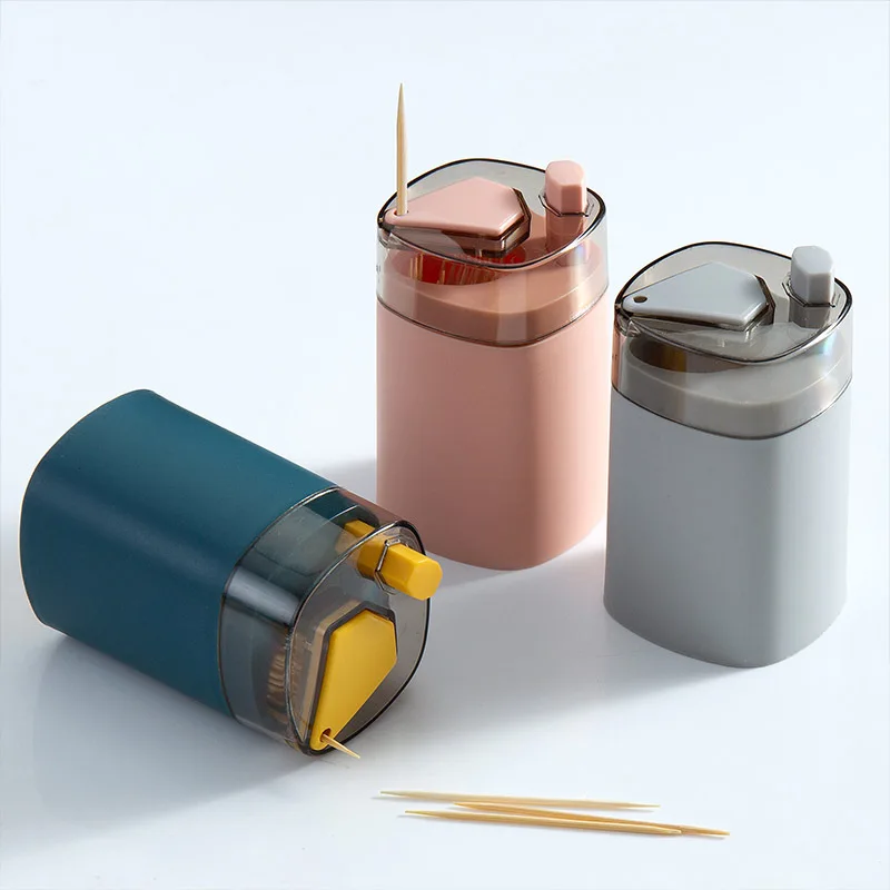 

Creative automatic toothpick box push-type toothpick holder restaurant toothpick storage box, As photo