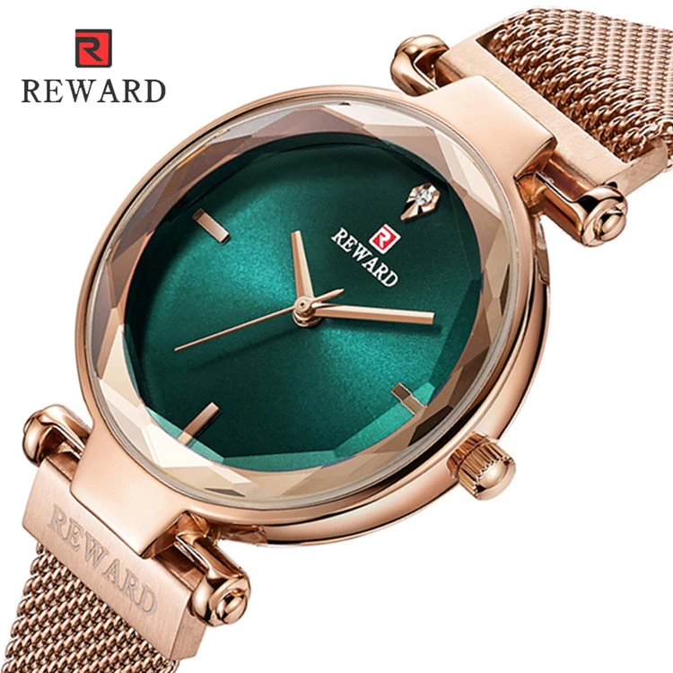 

REWARD RD63096L 2019 Luxury Brands Stainless Steel Mesh Strap 3ATM Waterproof Round Quartz Wristwatch Montres Femmes Gifts