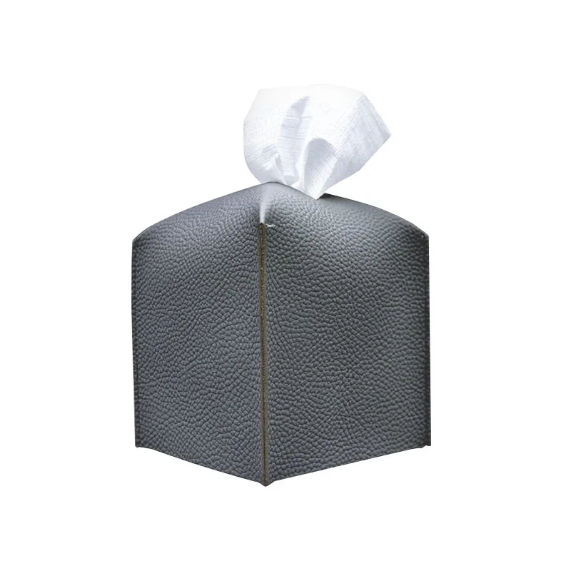 

Luxury Square Gray White Khaki Color Print Pu Leather Cover Napkin Holder Tissue Box