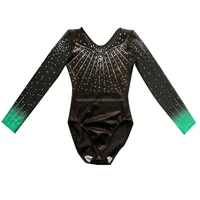 

2020 Latest Competition ombre Rhinestone gymnastics multicolored leotards professional cheap dance leotard