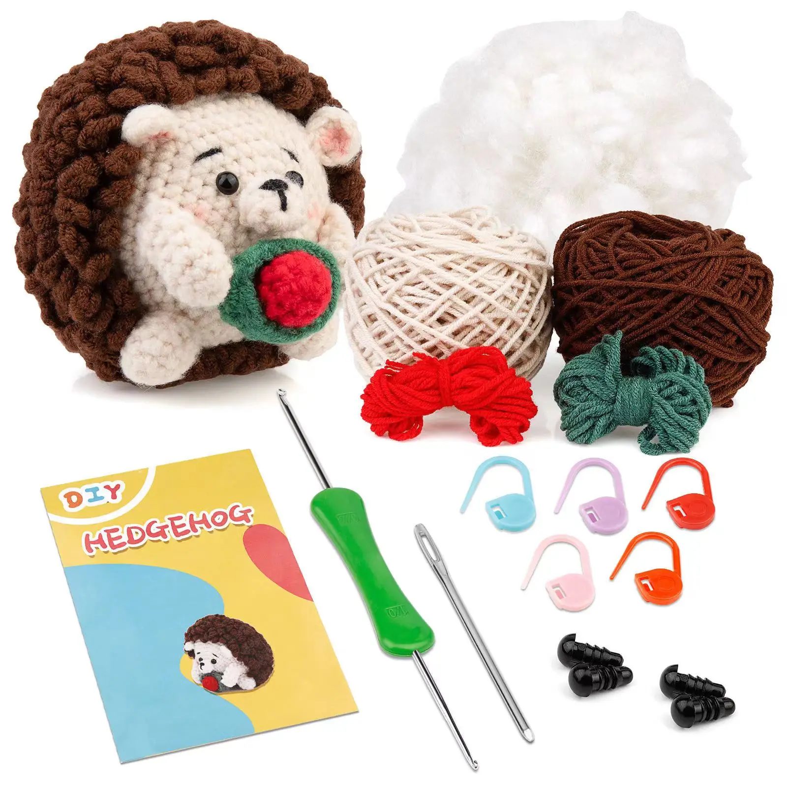 

High Quality DIY Crochet Animal Kit Non-Finished Hedgehog Plush Toy Exquisite Craft for Beginners