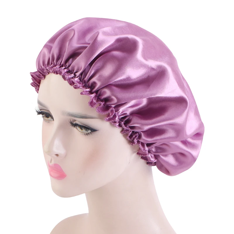 

Wholesale Hot Sale Women Cheap Satin Sleep Night Plain Satin Bonnet Chemo Cap