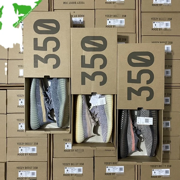 

Original Yeezy 350 V2 Running Shoes Casual Sport Shoes Sneakers Running Putian Shoes Original Logo Boxes Size US 4 13 Men Summer, White/black