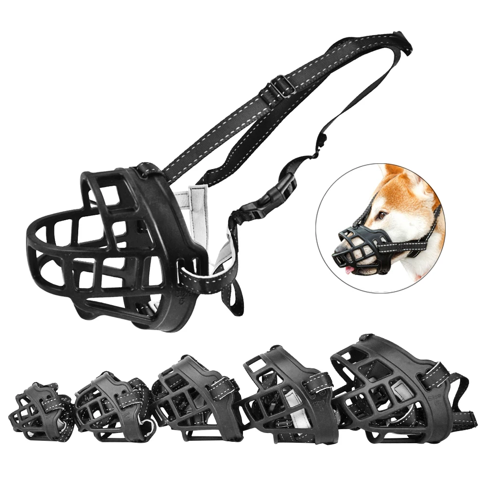 

Reflective Mouth Cover Silicone Breathable Protect Dog Muzzles For Dogs