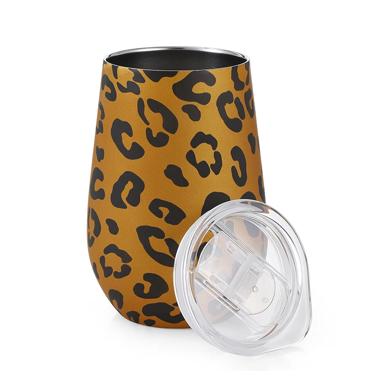 

Leopard Print 12oz 20oz Stainless Steel Straight Cup Vacuum Mug Travel Tumbler With Straw Vacuum Flask Bottle, Customized leopard printing